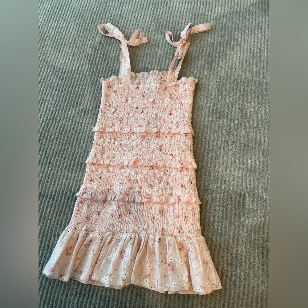 Katie J NYC Pink Floral Smocked Dress